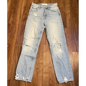 Mother Superior The Tomcat The Confession Wash Distressed Jeans Blue Womens 25